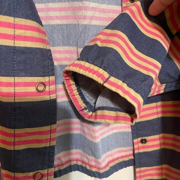 Isaac Mizrahi women’s Blue Stripe Hoodie Jacket‎ Size 1X Lightweight Jacket - Picture 8 of 12